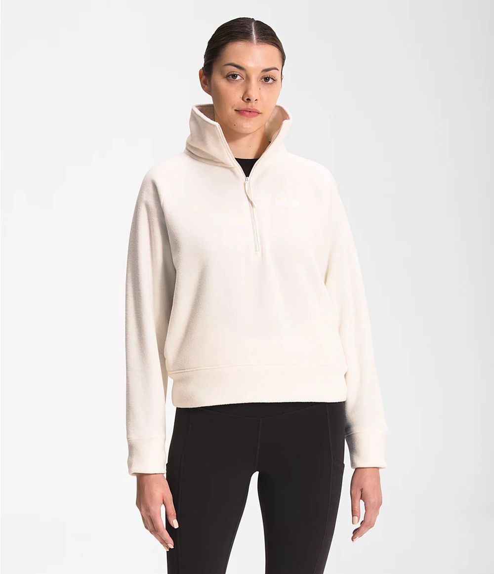 The North Face City Standard Micro-Fleece ¼ Zip Softshelljacke Damen - Weiß CH-482UWZV